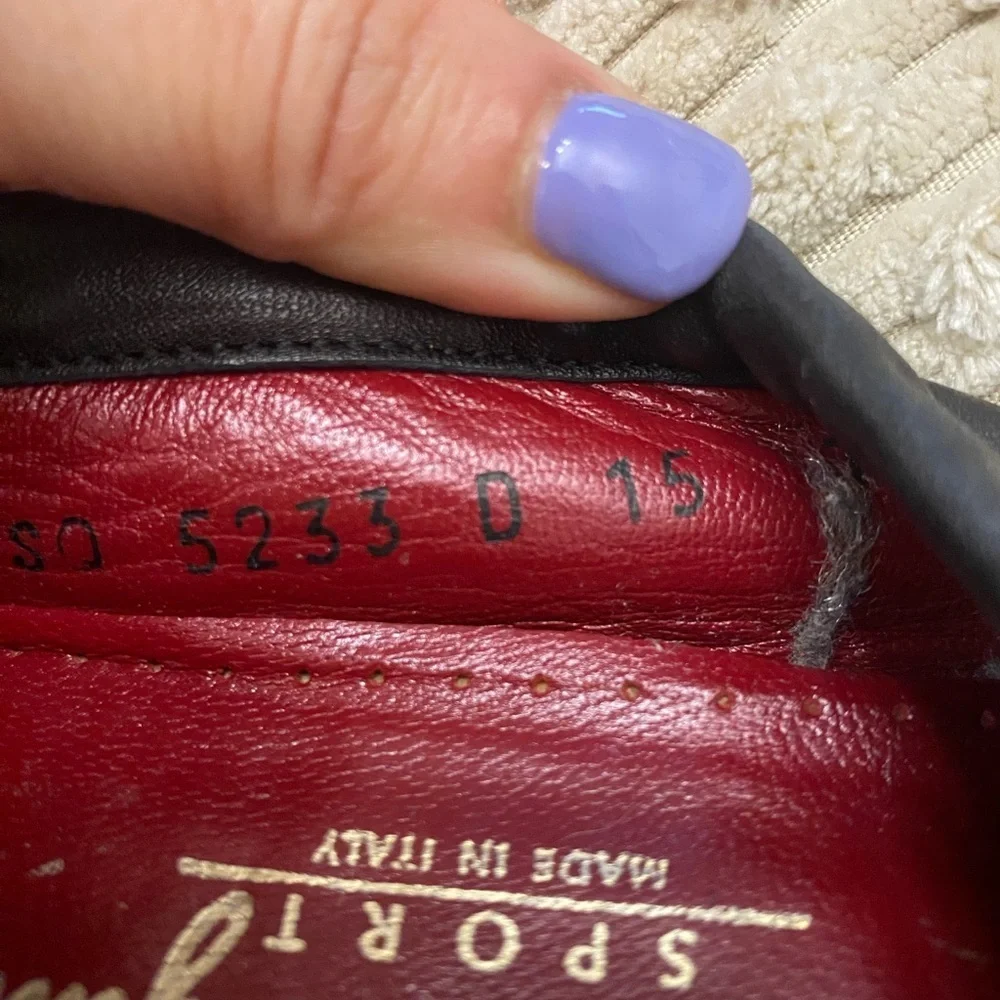 Salvatore Ferragamo Sport Black leather  ballerina Loafers men’s women’s 7.5 - Picture 6 of 15